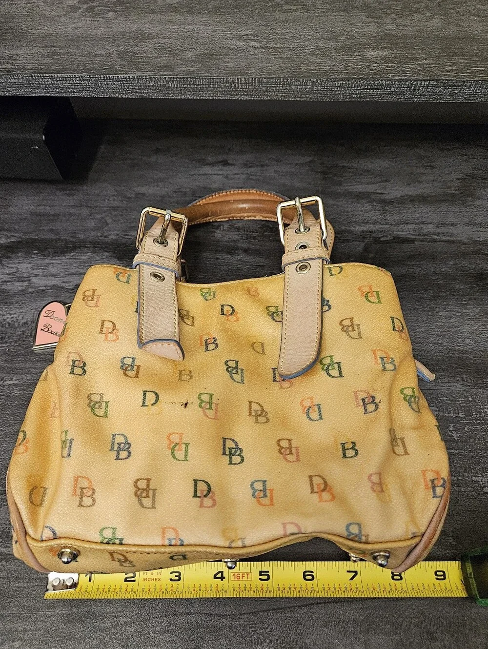 Vintage Y2K Dooney & Bourke Rainbow Doodle Monogram Satchel Bag